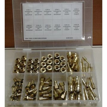 ASSORTIMENTDOOS C1701 KOPPELINGEN EURO  MESSING 84 DELIG