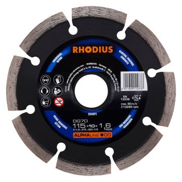 RHODIUS DG70 DIAMANTSLIJPSCHIJF 115MM X 1,6MM