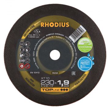 RHODIUS XT10 DOORSLIJPSCHIJVEN 230 X 1,9 MM, 25 STUKS