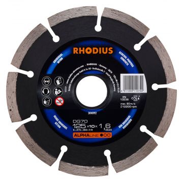 RHODIUS DG70 DIAMANTSLIJPSCHIJF 125MM X 1,6MM