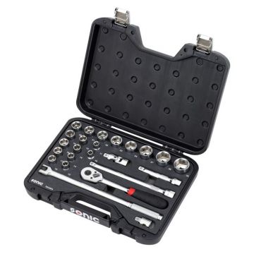 Sonic doppenassortiment met ratel 1/2" 25 delig