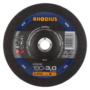 RHODIUS KSMK DOORSLIJPSCHIJVEN 180 X 3,0 MM, 25 STUKS