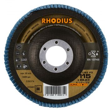 RHODIUS LAMELLENSCHIJVEN F3 115MM KORREL 80, 10 STUKS