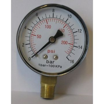 MANOMETER 1/4" O.A. Ø63 0-16 BAR