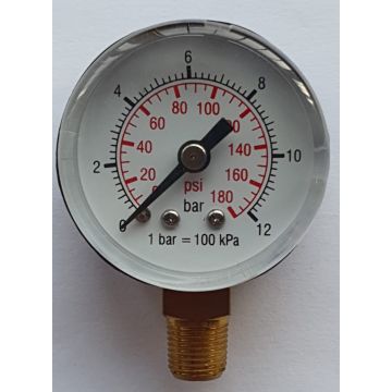 MANOMETER 1/8" O.A.  Ø 40 MM  0-12 BAR