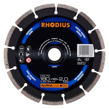 RHODIUS DG70 DIAMANTSLIJPSCHIJF 180MM X 2MM