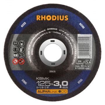 RHODIUS KSMK DOORSLIJPSCHIJVEN 125 X 3,0 MM, 25 STUKS