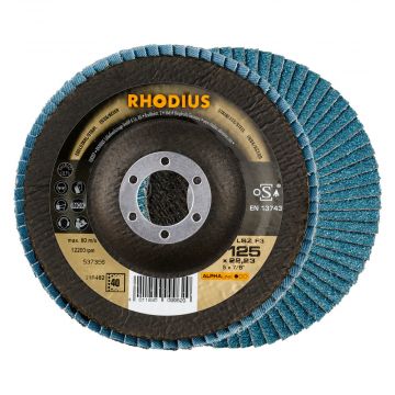 RHODIUS LAMELLENSCHIJVEN F3 125MM KORREL 40, 5 STUKS