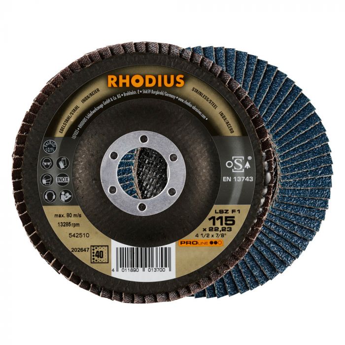 RHODIUS LAMELLENSCHIJVEN F1 115MM KORREL 40, 10 STUKS main product photo