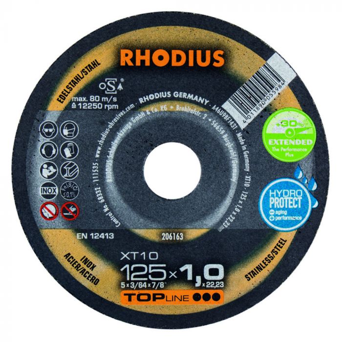 RHODIUS XT10 DOORSLIJPSCHIJVEN 125 X 1,0 MM, 25 STUKS main product photo