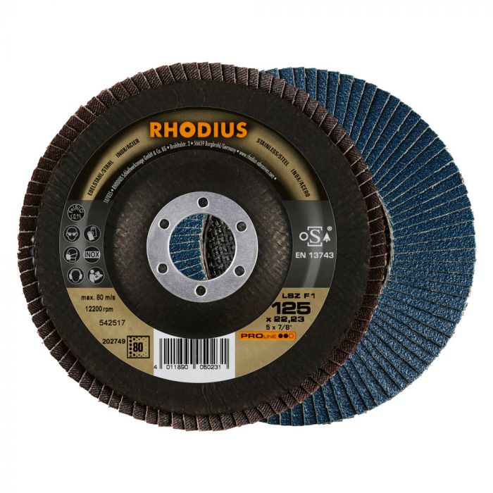 RHODIUS LAMELLENSCHIJVEN F1 125MM KORREL 80, 10 STUKS main product photo