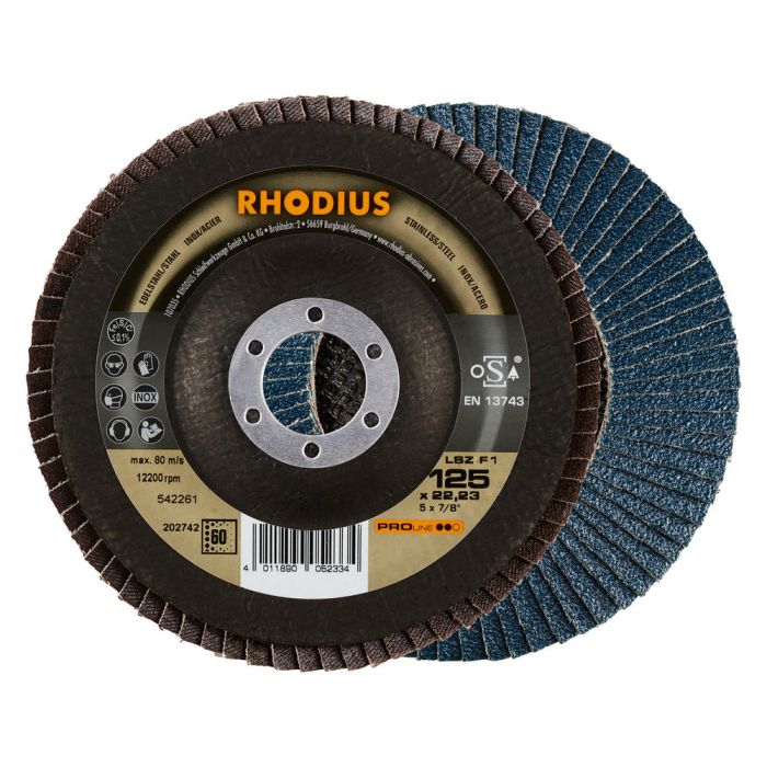 RHODIUS LAMELLENSCHIJVEN F1 125MM KORREL 60, 10 STUKS main product photo