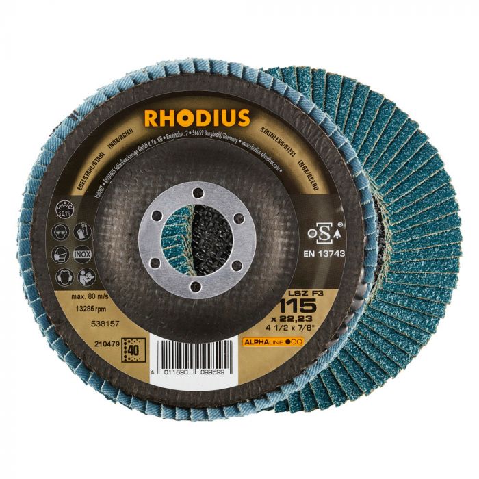 RHODIUS LAMELLENSCHIJVEN F3 115MM KORREL 40, 10 STUKS main product photo