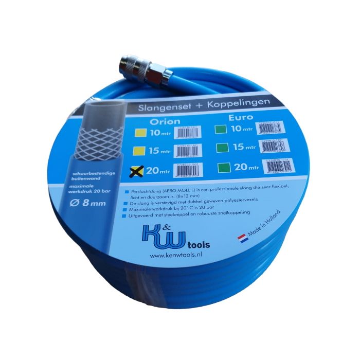 LUCHTSLANG BLAUW 20 MTR 8 MM KOMPLEET ORION SYSTEEM main product photo