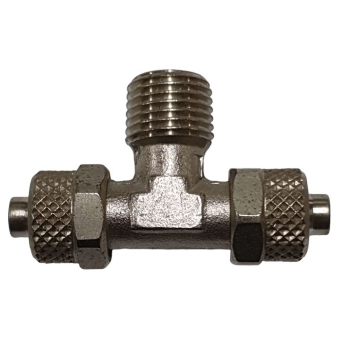 PERSLUCHT T-STUK 1/4U- 2X(10X8)MM METAAL main product photo