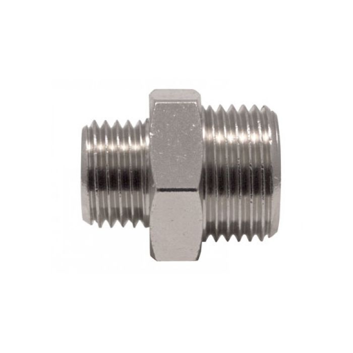 VERLOOPNIPPEL 1/4U X 1/2U MESSING VERNIKKELD main product photo