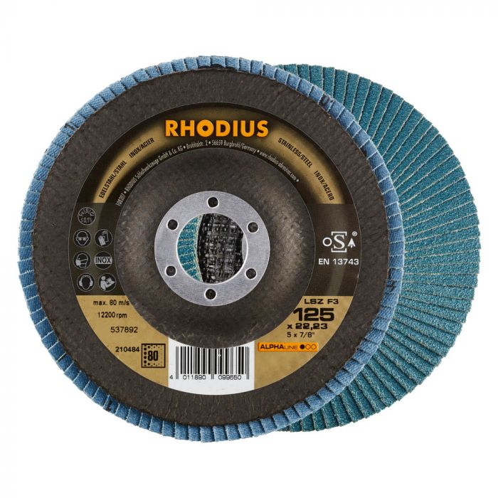 RHODIUS LAMELLENSCHIJVEN F3 125MM KORREL 80, 5 STUKS main product photo