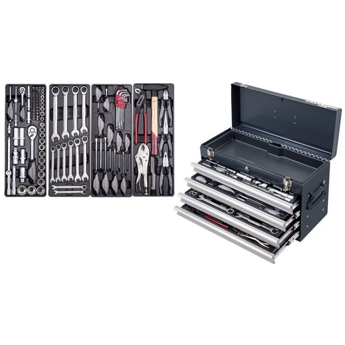 Kraftwerk gereedschapskist 100 delig met 4 laden main product photo