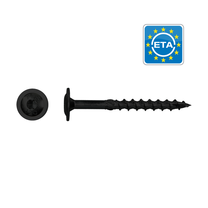 Tellerkopschroeven Zwart 6x40 T30 - 100 stuks main product photo