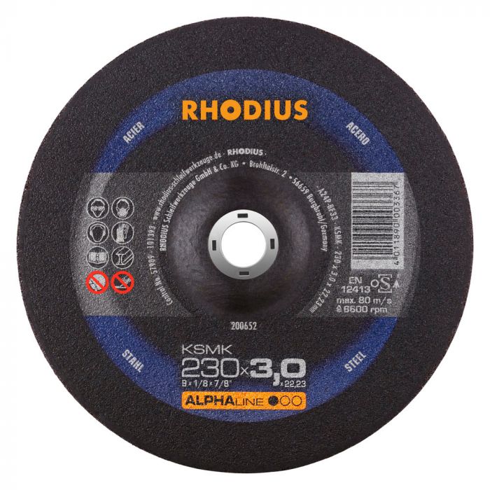 RHODIUS KSMK DOORSLIJPSCHIJVEN 230 X 3,0 MM, 25 STUKS main product photo
