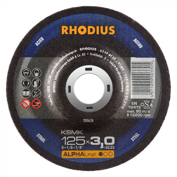 RHODIUS KSMK DOORSLIJPSCHIJVEN 125 X 3,0 MM, 25 STUKS main product photo