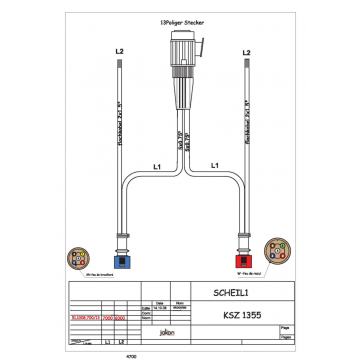 KABELSET JOKON 13 POLIG 7 METER BAJONET 5 POLIG