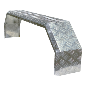 Spatbord tandem as aluminium 240mm x 1500mm hoekig model