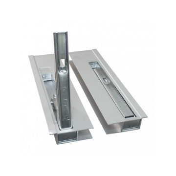 Zijbordsluiting alu met stalen handgreep per set 300mm links+rechts