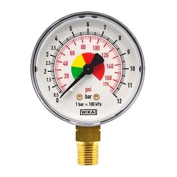 MANOMETER TBV B735 1/4" O.A. Ø63 MM 0-12 BAR