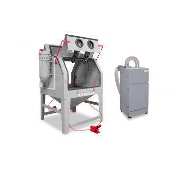 STRAALCABINE 1200 L DUBBELE WERKPOST EXTERNE AFZUIG MW TOOLS