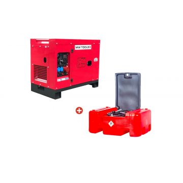 Complete power pack met dieselgenerator 10kW en externe tank 210 liter
