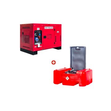 Complete power pack met dieselgenerator - aggregaat 15kW externe tank 210 liter MW Tools