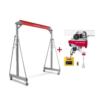Portaalkraan 2T + elektrische takel en trolley 500/1000kg MW Tools