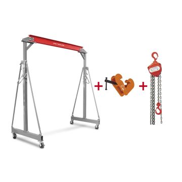 Portaalkraan 3T + kettingtakel en balkenklem MW Tools